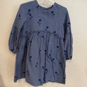 Zara blue floral dress 4-5T